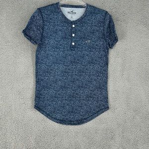 Hollister blue crew neck T shirt 100% cotton high low